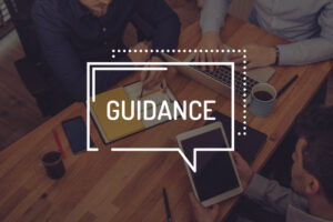 The word "Guidance" in a comment bubble